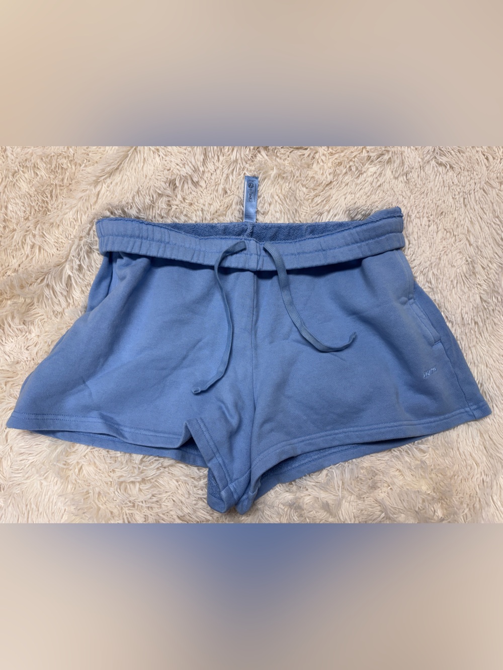 SKIMS Light Blue Terry Lounge Shorts - Picture 5 of 8